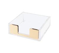Porta post-it NatSumeBasics in acrilico trasparente, organizer da scrivania per ufficio, casa e scuola, accessori estetici (oro opaco)