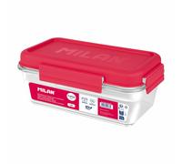 Porta pranzo Ermetico Milan 1,2 L Rosa Trasparente Plastica Rettangolare