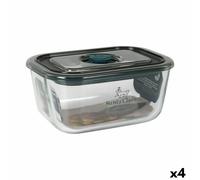 Porta pranzo Ermetico Santa Clara Grigio 500 ml Rettangolare [4 Unità]