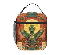 Porta pranzo in stile etnico, con statua in bronzo della cultura Inca, riutilizzabile, a prova di perdite, portatile, isolato, per picnic, ufficio, escursionismo, pesca.