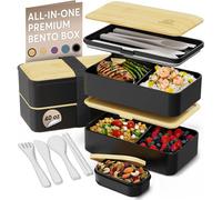 Porta Pranzo Lunch Box Ermetico 4 Scomparti e Posate Sicuro per Microonde