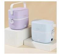 PORTA PRANZO LUNCH BOX SCALDAVIVANDE ELETTRICO PORTATILE CON DOPPIO SCOMPARTO IN