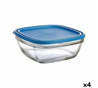 Porta Pranzo Quadrato con Coperchio Duralex FreshBox Azzurro 3 L 23 x 23 x 9