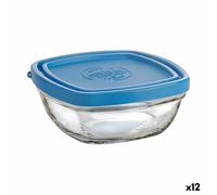 Porta Pranzo Quadrato con Coperchio Duralex FreshBox Azzurro 300 ml 11 x 11 x