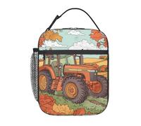 Porta pranzo riutilizzabile a forma di trattore vintage per bambini, ragazzi, donne e adulti, borsa termica per il pranzo in stile avventure, borsa termica retrò in poliestere per scuola, picnic, la