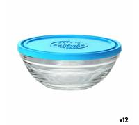 Porta Pranzo Rotondo con Coperchio Duralex FreshBox Azzurro 310 ml [12 Unità]