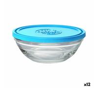 Porta Pranzo Rotondo con Coperchio Duralex FreshBox Azzurro 500 ml [12 Unità]