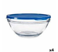 Porta Pranzo Rotondo con Coperchio Pasabahce Chefs Azzurro 2,5 L [4 Unità]