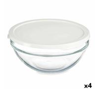Porta Pranzo Rotondo con Coperchio Pasabahce Chefs Bianco 1,7 L [4 Unità]