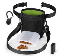 Porta Premietti per Cani Porta Sacchetti Cane Set di Contenitore Crocchette Cani con Sac Interno Silicone&Clicker per Cani&Sacchetti Cane Cacca Dispenser&Tracolla Regolabile per Addestramento Cane