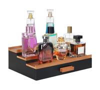 Porta profumi - Legno a tre piani, portaoggetti per cassetti e scomparti segreti, vassoio decorativo di squisita fattura, portafragranze con capacità | Organizer per armadi da bagno comò interni da