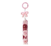 Porta Profumo da Viaggio Ricaricabile 5ml, Atomizzatore Profumo Portatile con Stampa a Rose e Portachiavi a Fiocco, Mini Vaporizzatore da Borsetta per Donna, Rosa
