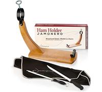 Porta Prosciutto Spagna con Coltello + Affilacoltelli + Copri Prosciutto - Portaprosciutto Ideale per Tagliare il Prosciutto Italiano, il Serrano e il Jamon Pata Negra Iberico