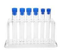 Porta Provette in Plastica Trasparente, Sei Fori, Base Stabile | Materiale Laboratorio per Laboratorio, Contenitore per Provette, Uso su Banco Chimico e Studenti di Chimica Colore Casuale
