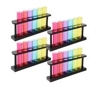 Porta Provette Portaprovette Confezione da 4 provette in plastica con supporto for feste, propagazione delle piante, for bicchierini shot for la scienza Scientifico Scuola