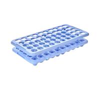 Porta Provette Portaprovette Supporto for provette in plastica con cuscinetto in silicone for inferiori a 18 mm, fori staccabili, 50 pezzi Scientifico Scuola(Blue)