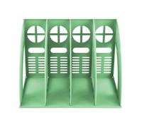 Porta Quaderni da Scrivania, Portariviste con 4 Scomparti, Portariviste da Scrivania Verticale, Robusto Organizer in Plastica per A4 Documenti, Porta Libri per Scuola, Ufficio, Casa (Verde)