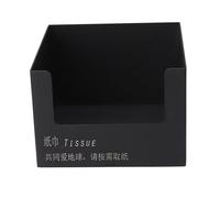 Porta quadrata di tessuto in acciaio inossidabile grande distributore di tovaglioli di apertura in stile moderno ufficio vanità bagno vanità (Nero)