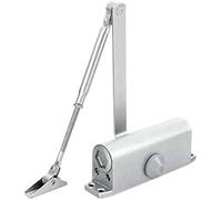 Porta regolabile a molla chiusura porta Chiudiporta idraulico regolabile rotondo for porta da 25-45 kg, 700-900 mm, lega di alluminio argento