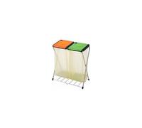 Porta Rifiuti Differenziata con 2 coperchi Acciaio Resina 71.5x40x82 Gimi 154398