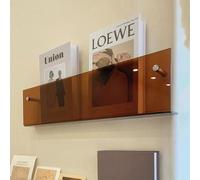 Porta riviste da ufficio lungo in acrilico - Supporto parete for giornali, e libri(Brown,100cm(39 3/8"))