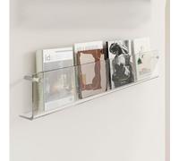 Porta riviste da ufficio lungo in acrilico - Supporto parete for giornali, e libri(Clear,80cm(31 1/2"))