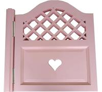 Porta rosa del caffè, porta singola a chiusura automatica con cerniere, legno dipinto con motivo a cuore scavato, porte del bar del negozio (Size : W 50cm (19 3/4"))