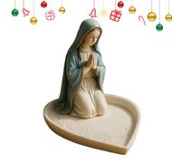 Porta Rosario Della Vergine Maria, Elegante Scatola Del Rosario Per La Preghiera Della Madonna, Supporto Per La Preghiera Dei Gioielli, Base A Forma Di Cuore Per Riporlo Senza Grovigli, Supporto Catto