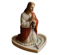 Porta rosario della Vergine Maria, supporto per collana con perline in resina, organizer per gioielli religiosi, statua decorativa spirituale, per rosari cattolici con design elegante per la casa e la