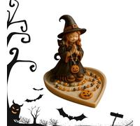 Porta rosario Halloween,Statuetta di strega in resina per Halloween | Organizzatore di gioielli per toeletta bagno e decorazione per la casa