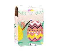 Porta rossetto con uova di Pasqua e pulcino, astuccio portatile per il trucco, organizer da viaggio per rossetto, con specchio, mini scatola portaoggetti per rossetto da donna, Multicolore, 9.5x2x7