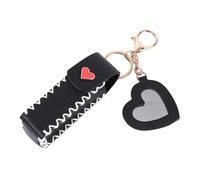 Porta Rossetto | Portachiavi Lucidalabbra In Pelle PU | Portachiavi Portatile Multiuso Con Balsamo per Labbra Con Specchio | Porta Balsamo per Labbra Impermeabile Da Viaggio per Balsami per Labbra