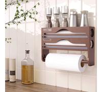 Porta Rotoli Alluminio e Pellicola da 12", Porta Pellicola e Alluminio con Porta Rotolo da Cucina & Porta Spezie, Dispenser Pellicola e Alluminio con Taglierina Affilate, Taglia Pellicola