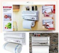 Porta Rotolo a Parete Carta Pellicola Alluminio Mensola Dispenser Cucina Mensola