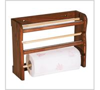 MENSOLA PORTAROTOLO TRIS LEGNO SCURO 17959 PER 3 ROTOLI CON TAGLIERINA
