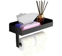 Porta rotolo di carta da bagno a doppia funzionalità con due scomparti per carta igienica e ripiano sicuro, realizzato in acciaio inossidabile resistente all'acqua con finitura lucida (B)