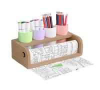 Porta Rotolo Di Carta Da Tavolo - Distributore Di Carta Artigianale In Legno, Deposito A Penna Portatile | Organizzatore Di Forniture D'arte Vintage, Supporto Per Rotolo Di, Accessorio Da Tavolo