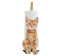 porta rotolo di carta igienica a forma di gatto, porta carta igienica da bagno, regalo per gli amanti dei gatti (arancione)