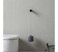 Porta rotolo in MDF Verniciato con filo in acciaio inox intrecciato, lunghezza massima 600 mm colore cilindro Nero nero