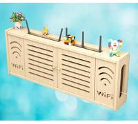 Porta Router da Parete Legno Mobiletto Porta Modem WiFi da Salotto Scatola Nascondi Cavi TV da Appendere Mensole Bianche da Parete,C-71x28cm