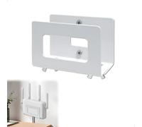 Porta Router da Parete, Mensola da Muro Senza Foratura WiFi, Metallo Porta Modem da Parete, Universale Router Box Portaoggetti, Mensole Adesive per Soggiorno Camera da Letto Ufficio(Bianco,1 Pezzo)