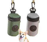 Porta Sacchetti Cane,2PCS Dispenser Sacchetti Porta Bustine Cane Cacca Dispenser Sacchettis per Cani con Moschettone per Cani con Moschettone Port a Bustine Can e Cacca(Grigio Nero)