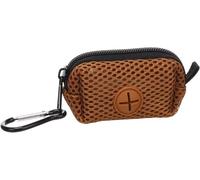porta sacchetti cane - Misha Marrone - pochette in poliestere con finitura mesh - chiusura lampo - moschettone - 1 rotolo incluso - Flamingo