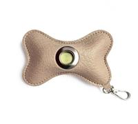 Porta Sacchetti Cani, Dispenser Sacchetti per Escrementi Cane in Pelle a Osso, Distributore Sacchetto Cani con Cerniera e Moschettone per Passeggiate, Attività all'aperto (Sacchetto Non Inclusi)