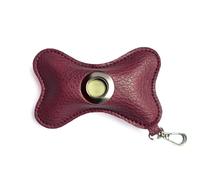 Porta Sacchetti Cani, Dispenser Sacchetti per Escrementi Cane in Pelle PU a Osso, Distributore Sacchetto Cani con Cerniera e Moschettone per Passeggiate, Attività all'aperto (Sacchetto Non Inclusi)