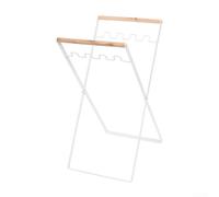 Porta sacchetti della spazzatura pieghevole portatile e compatto con gancio sicuro per supporto per borsa per foglie e per campeggio all'aperto (bianco)