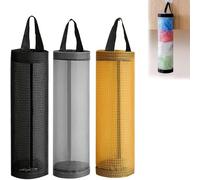 Porta Sacchetti di Plastica,3 Pezzi Porta Sacchetti Spazzatura,Supporti per Sacchetti di Plastica,Porta Sacchetti della Spazzatura Appesi con Gancio,Rete,Riutilizzabile per Cucina,Bagno o Ripostiglio