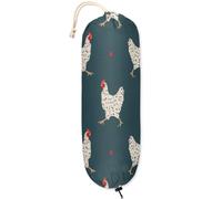 Porta sacchetti di plastica a forma di gallina, supporto da parete, organizer per sacchetti della spesa, dispenser per la casa, cucina, regolazione gratuita con coulisse, 55,9 x 22,9 cm