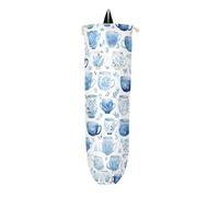 Porta sacchetti di plastica blu, da appendere, per sacchetti della spesa, riutilizzabili, lavabili, per casa, cucina, confezione da 1