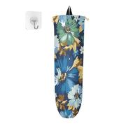 Porta sacchetti di plastica con fiori in fiore primaverile autunno prato porta sacchetti della spesa dispenser da viaggio organizer per sacchetti di plastica da parete organizer riutilizzabile per